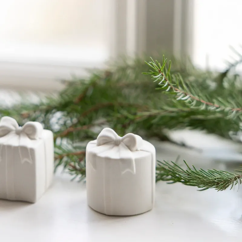 Weihnachtsdeko Geschenk Kramhult rund - weiß