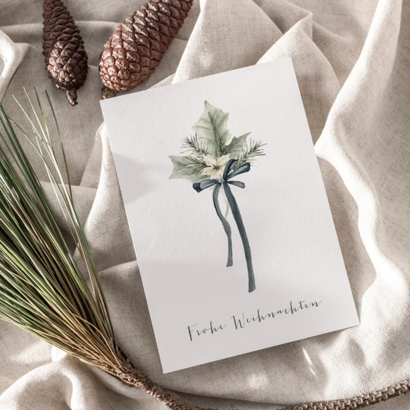 Weihnachtskarte auf Strukturpapier Strauß A6