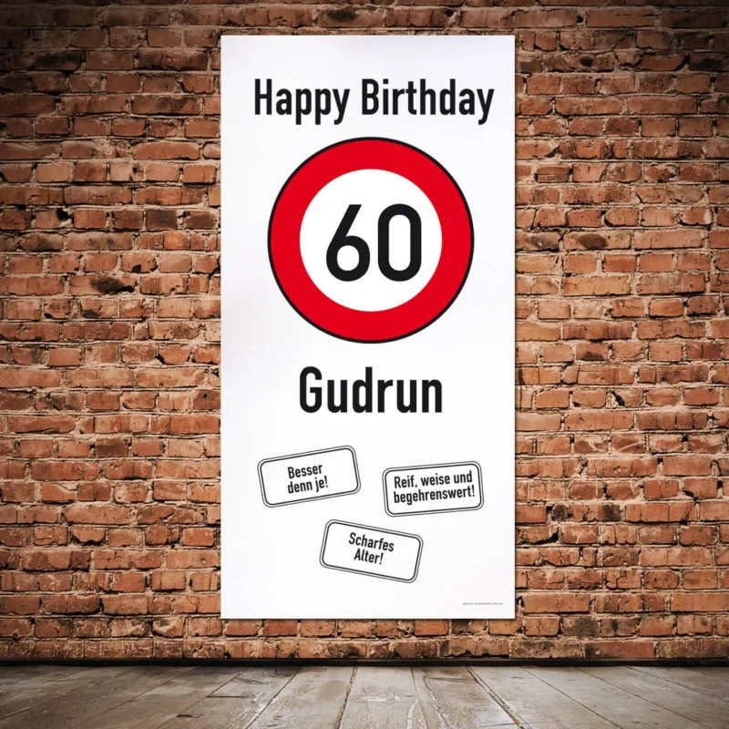 XXL-Banner zum 60. Geburtstag im Hochformat