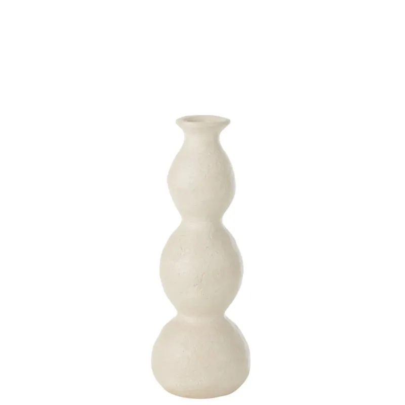 Kerzenständer beige, Keramik, weißer Hintergrund