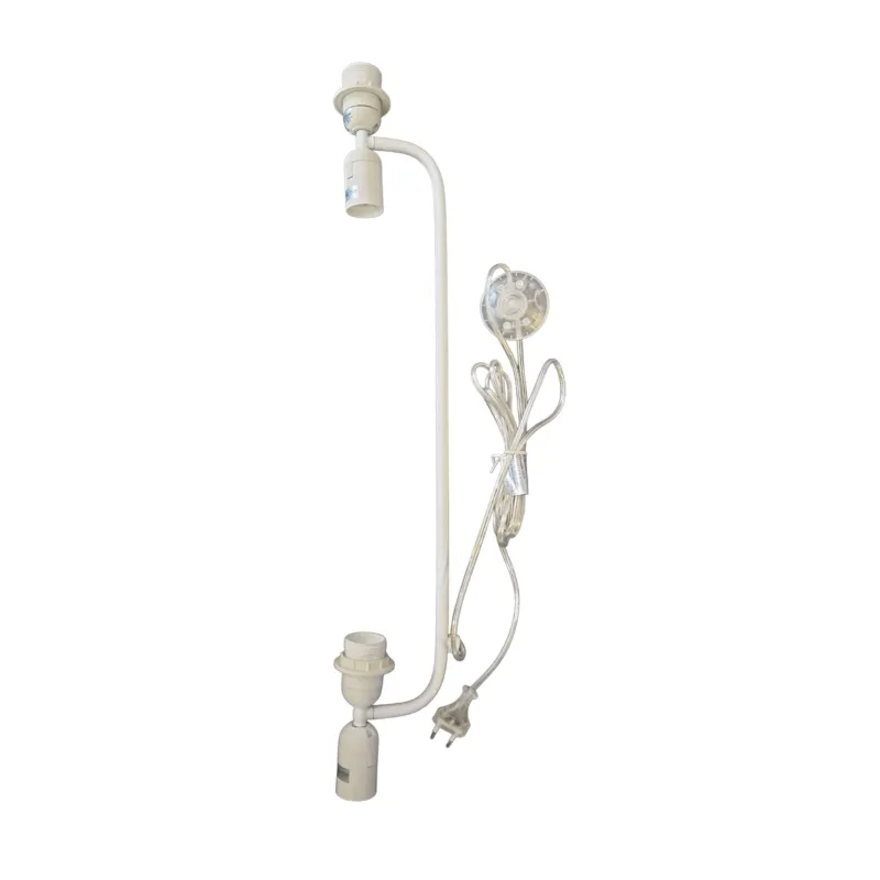 Lampengestell 4x E27 Fassung Metall weiß Ersatzteil Stehlampe Reparatur DIY Stange 70cm Steckerkabel Schalter Sompex 96157