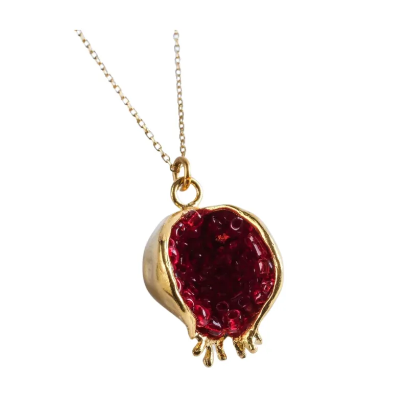 Abundance Series Red Pomegranate Silver Necklace – Cozy and Decorative - Exporgin - Global Shopping Site