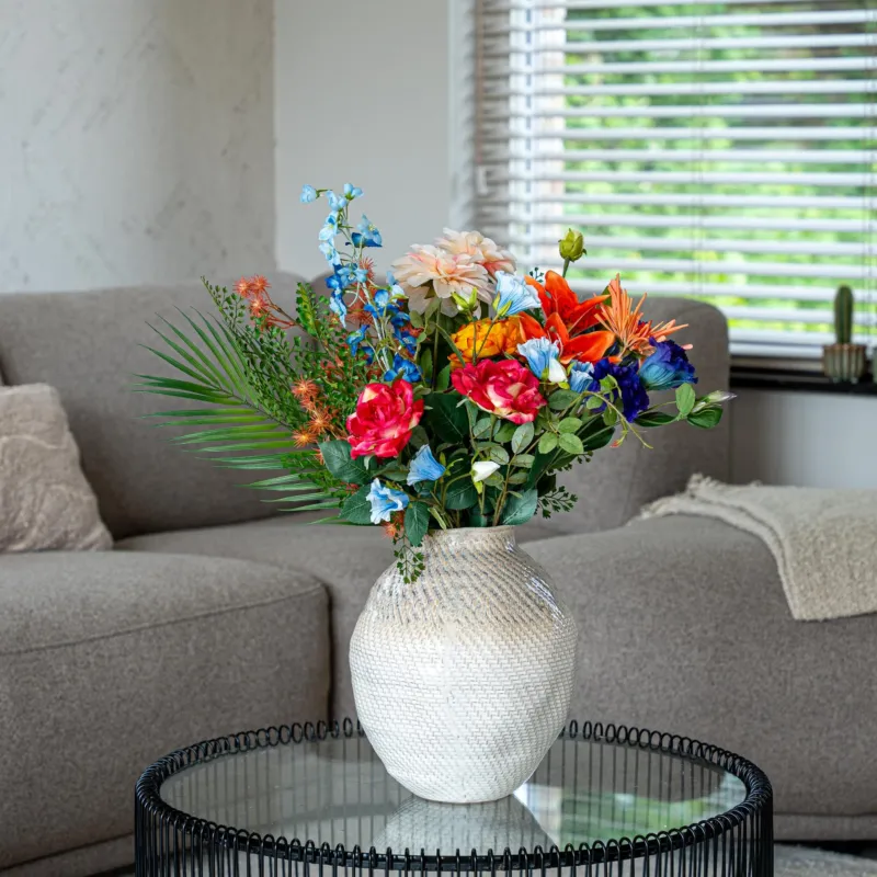 Artificial Flower Bouquet - Colorful Bloom Deluxe - Real Touch - 18 Stems - ↑ 70 cm