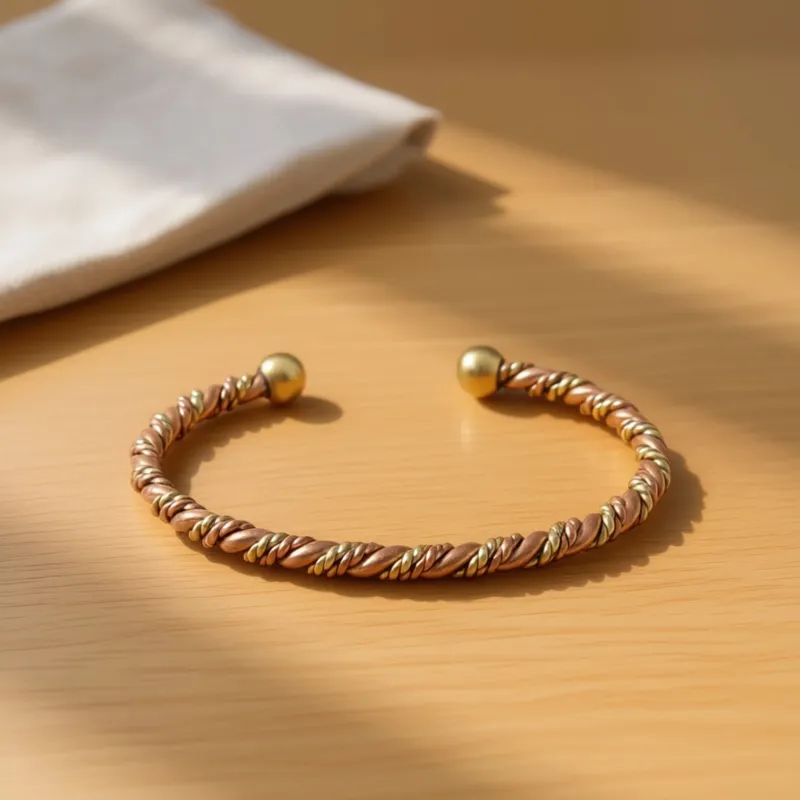 Bakırzen Pure Copper Open Cuff Bracelet with Brass Tips – Unisex - Exporgin | Global Shopping Site