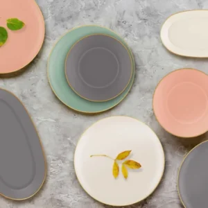 Basic Oval Service Salmon Pink Set of 2 29cm - Exporgin - Global Shopping Site