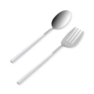 Bianco Salad Serving Set, Silver, 2 Pieces – Elegant and Durable Kitchen Utensils - Exporgin - Global Shopping Site