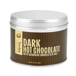 Bourbon Smoked Dark Hot Chocolate: Dunkler Kakao mit geräuchertem Meersalz. Süß, salzig & cremig – perfekt für heiße Schokolade, Kaffee & Cocktails.
