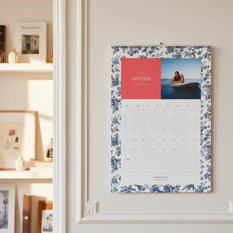 Calendrier photo A3 fleuri 2026