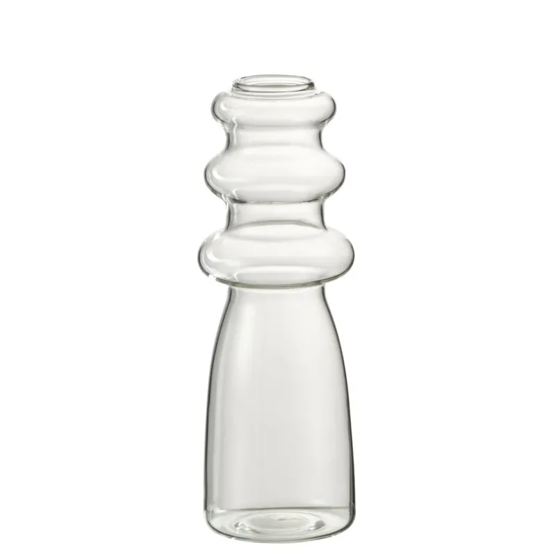 J-Line Glas Blumenvase Weiß Ø7 cm – Schlanke Design Vase aus Glas für Blumen & Dekoration