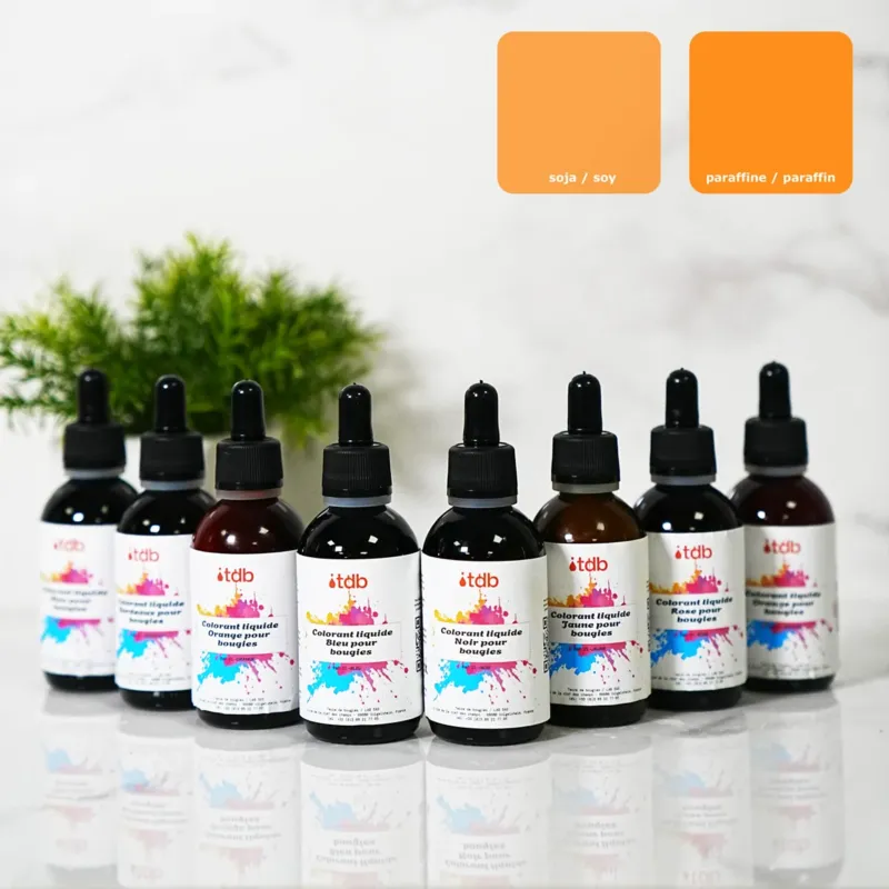 Colorant liquide Orange pour bougies colorant pour cire bougie coloration fondant artisanal Terre de Bougies