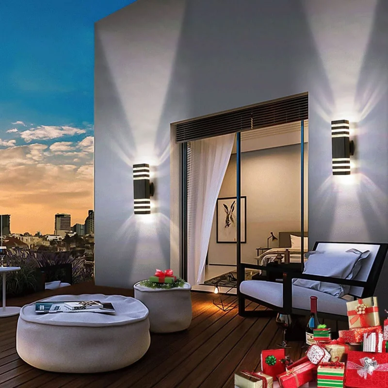 NoirLuma - 3-Layer Square Outdoor Wall Light