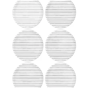 Daily Tunes Striped Cake Plate Set of 6 - 19 cm - Exporgin - Global Shopping Site