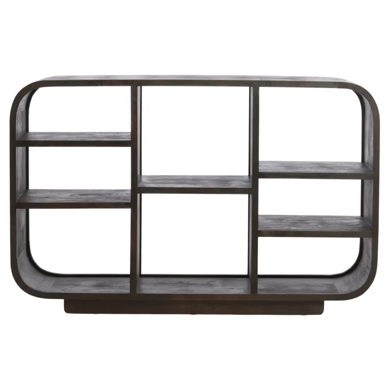 Sideboard aus rotbraunem Holz mit offenen Fächern von Light & Living
