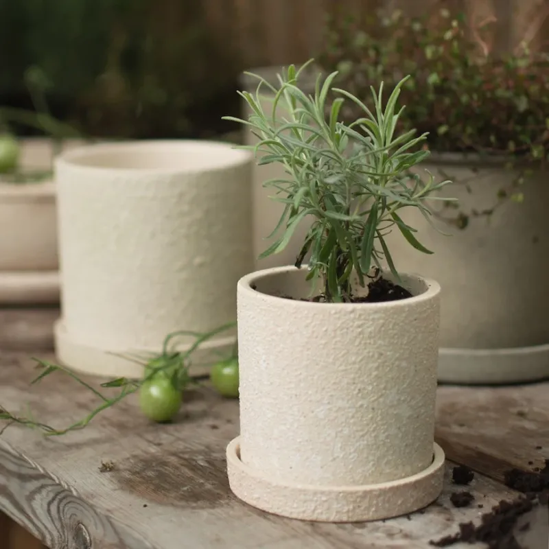 Übertopf Grow Pot - creme structure