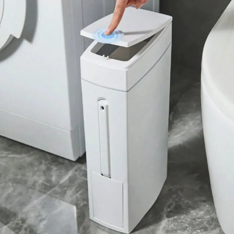 DUOCLEAN – Slim Trash Can with Hidden Toilet Brush Set