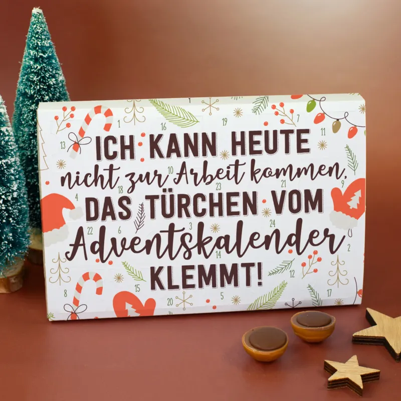 Toffifee Adventskalender mit witzigem Spruch als Weihnachtsgeschenk