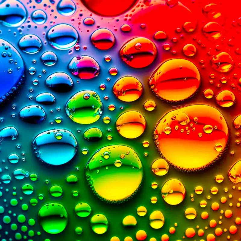 Diamond Painting Set Colorful Raindrops mit glitzernden AB-Steinen und leuchtenden Farbübergängen in brillanter Optik