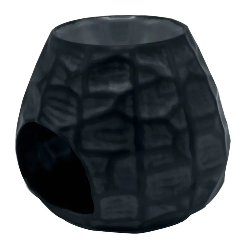 Wachsofen/Ölbrenner/Duftlampe gemeißelt schwarz 10,5x12,6 cm