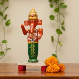 Handcrafted Etikoppaka Lord Standing Ganesha Wooden Toy