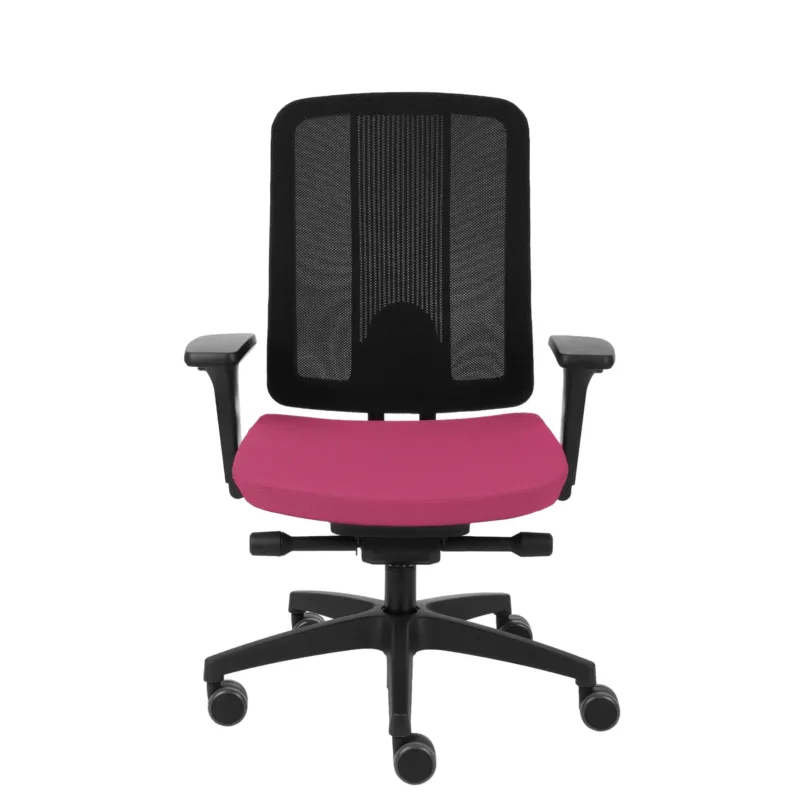 Rosa Kinderdrehstuhl ERGOJUNIOR BS mit schwarzem Netzrücken und Armlehnen von Grospol