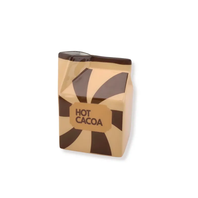 Hot Cocoa Milchtüten Vase Braun – Keramikvase im Milchkarton Design | Moderne Vase für Trockenblumen & Wohnaccessoires