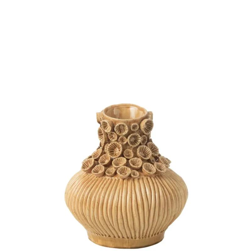 J-Line Keramikvase Gelb 33,5 cm – Runde Design Blumenvase