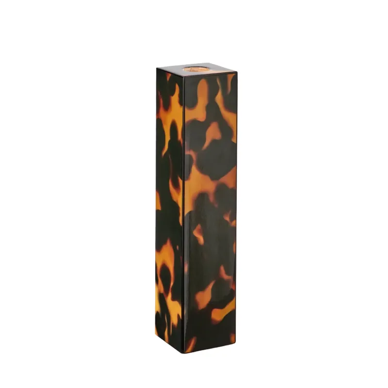 Faux Tortoiseshell Lacquer Tall Candlestick - 24cm - Addison Ross Ltd UK