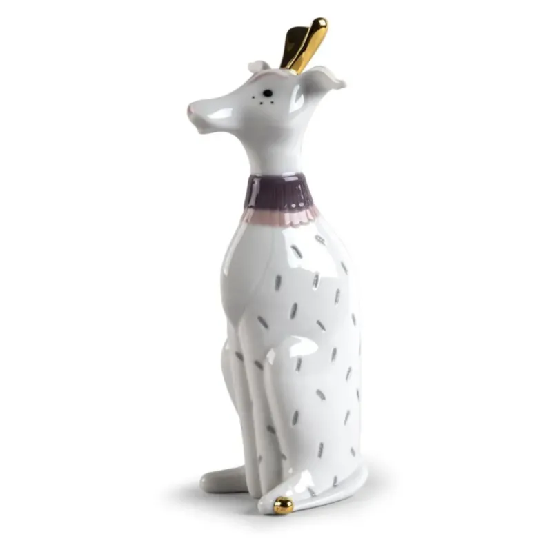 Elegante Lladró Porzellanskulptur eines stilisierten Hundes