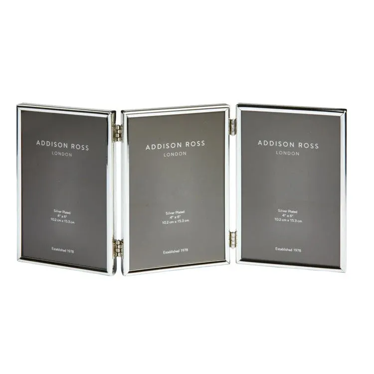 Fine Edged Silver Triple Photo Frame - Addison Ross Ltd UK