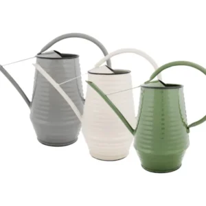 Flower watering can - Zinc - 1 liter - Green - Gray - White