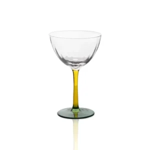 Footed Glass Ice Cream Bowl Yellow Green 240 ml - Exporgin | Global Shopping Site