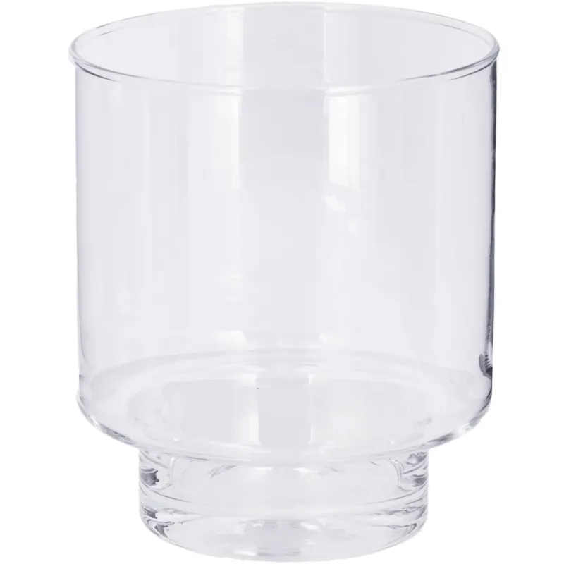 Glas Vase "Lirea", mit Fuß D9cm, D13cm, H17cm, klar für Sockel 22cm