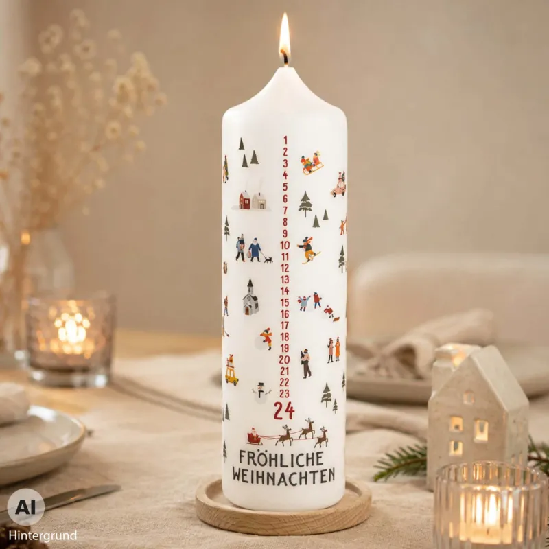 Große Adventskerze 1-24 Wimmelbild