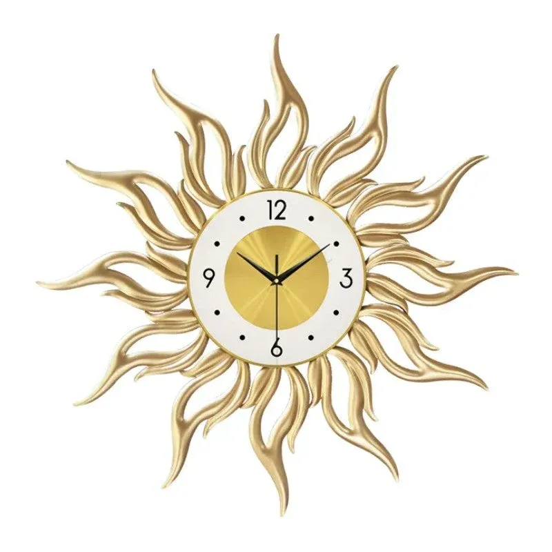 Design Wanduhr Sonne goldfarben modern