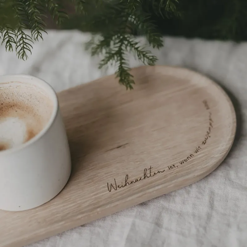 Tablett aus Eiche - Weihnachten