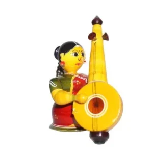 Traditional Lady Figurine with Veena/ Indian Lute