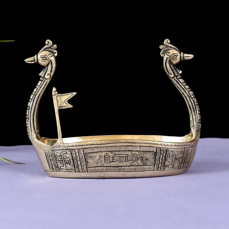 Brass Swan Boat showpiece (6.5 inch)