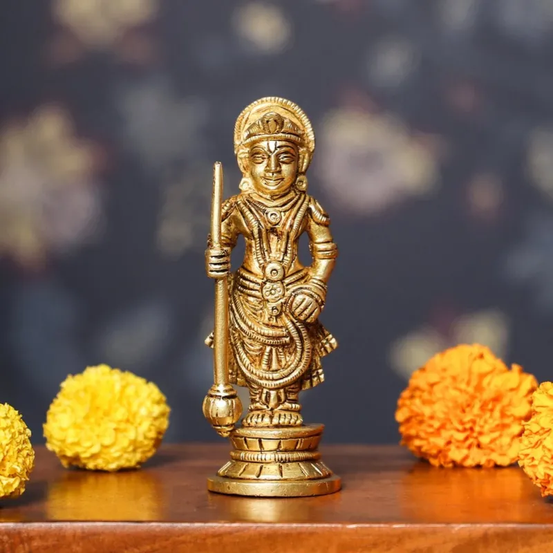 Brass Udupi Krishna Idol (5 inch)