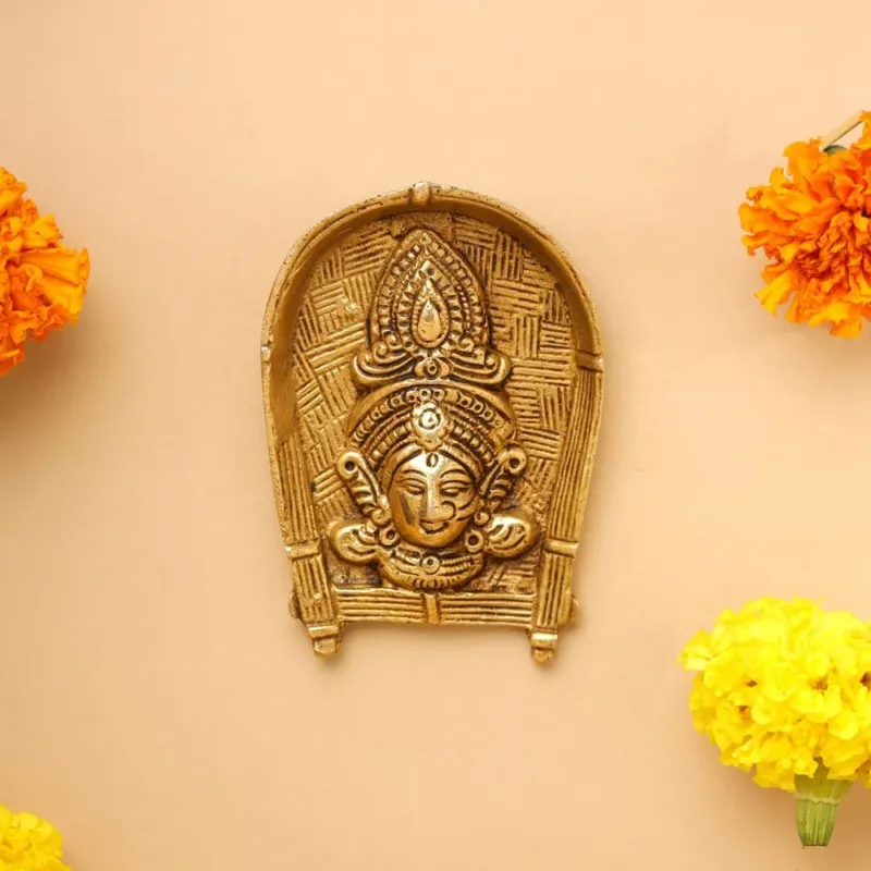 Brass Durga Face Wall Hanging (4")