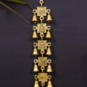 Brass Ganesha Lakshmi saraswathi shubh and labh hanging bell (19 inch)