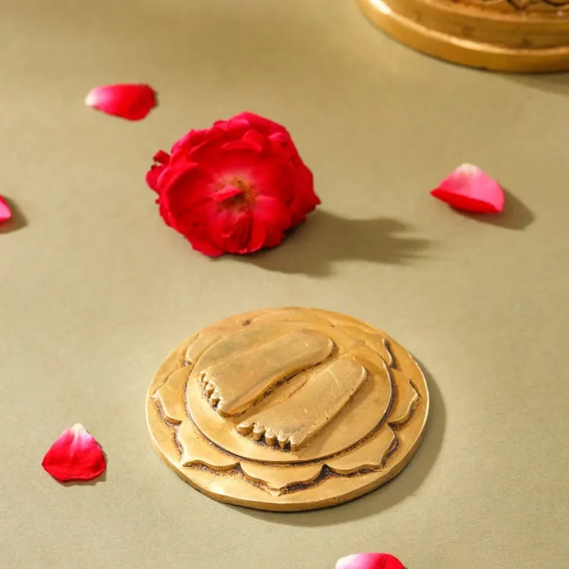 Charan Paduka made of Brass (3 Inches)