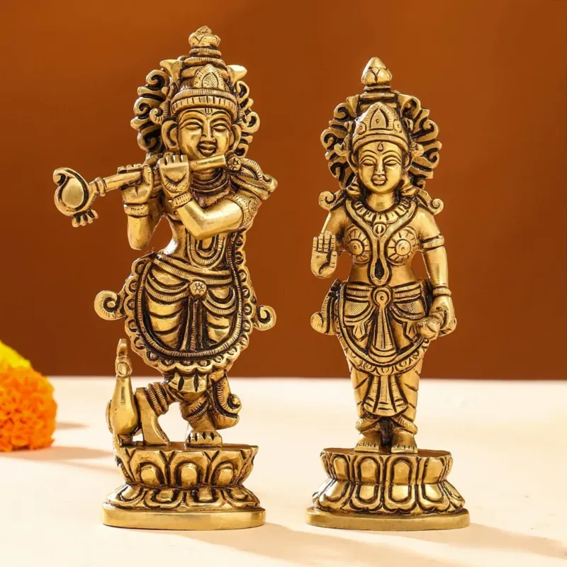 Brass Superfine Radha Krishna Idols Set (12 Inch)