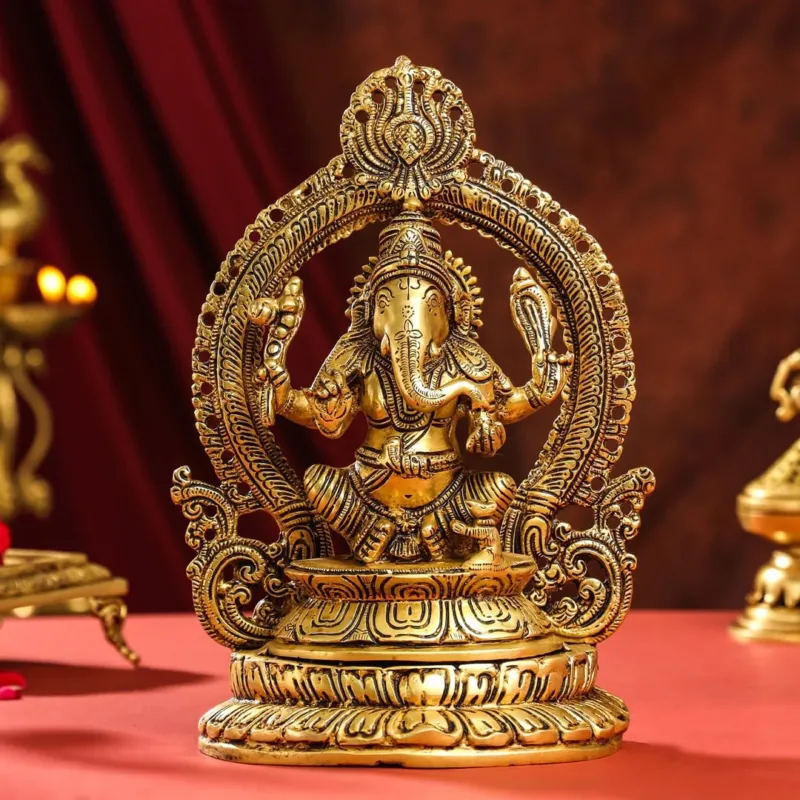 Brass Lord Ganesha Idol (11.2 INCH)