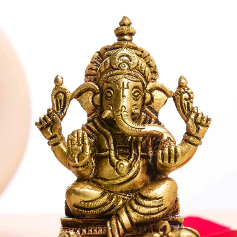 Superfine Lord Ganesha Brass Idol (4 INCH)