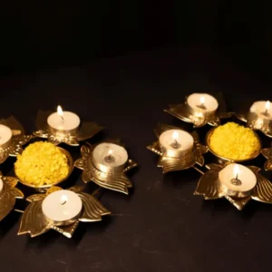 Lotus Diya with Urli Bowl - Set of 2