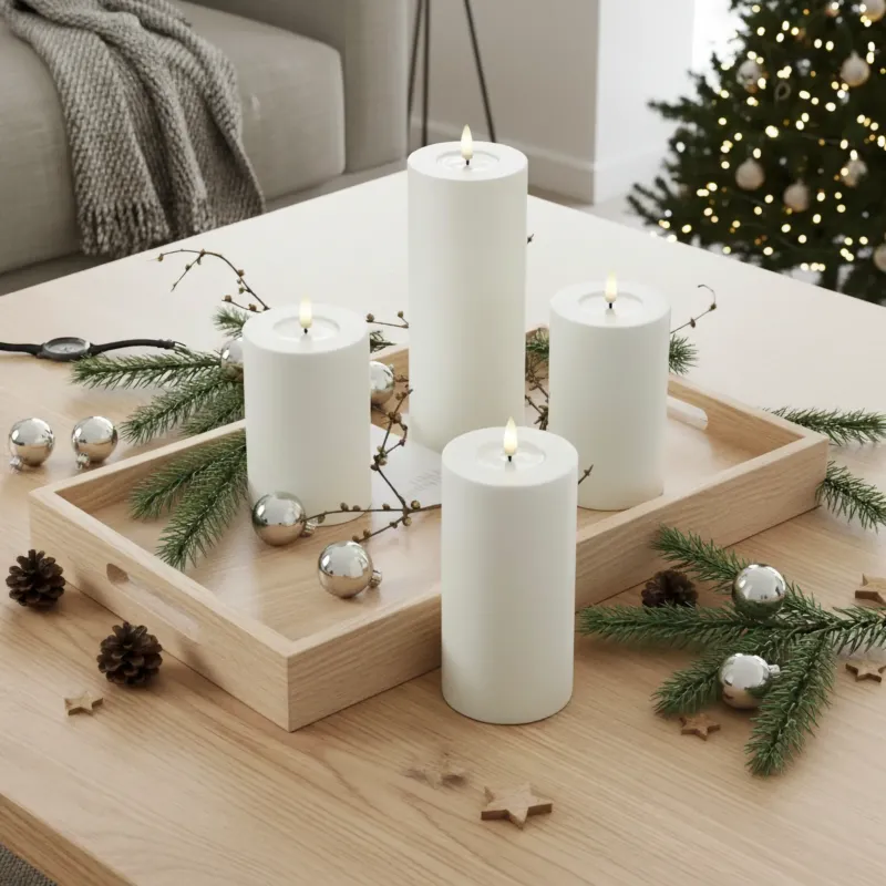 Deluxe Homeart LED Stumpenkerzen – Set mit 4 Größen inkl. Fernbedienung – Weiß Deluxe Homeart