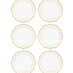 Jaswely Cake Plate 6 Pieces Cream 21 Cm - Exporgin - Global Shopping Site