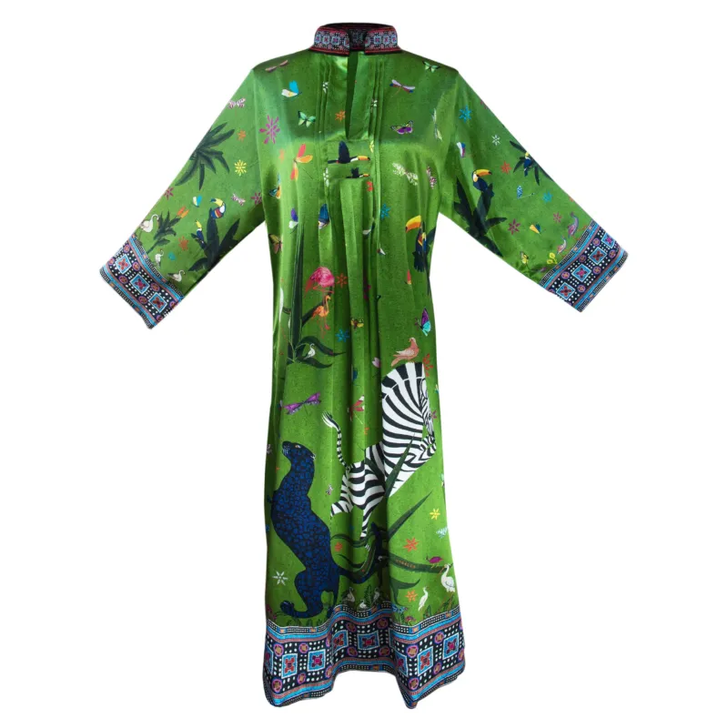 Kaftan JUNGLE aus 100% Seide der Marke Ortigia Sicilia