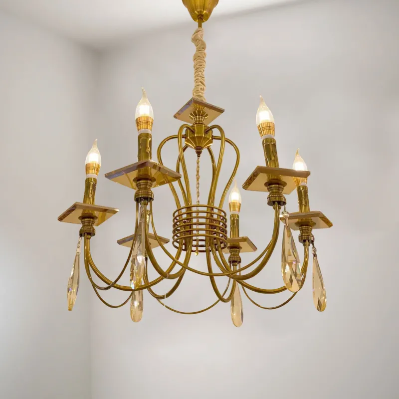 Modern Kristall-Kronleuchter goldener
