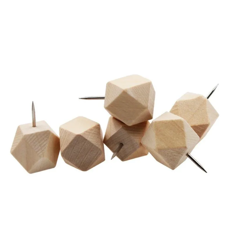 Kurk24 Houten pushpins XXL - 9 stuks - Veelhoek